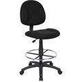 Global Industrial Amrless Drafting Stool with Footring, Black B629777